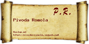 Pivoda Romola névjegykártya